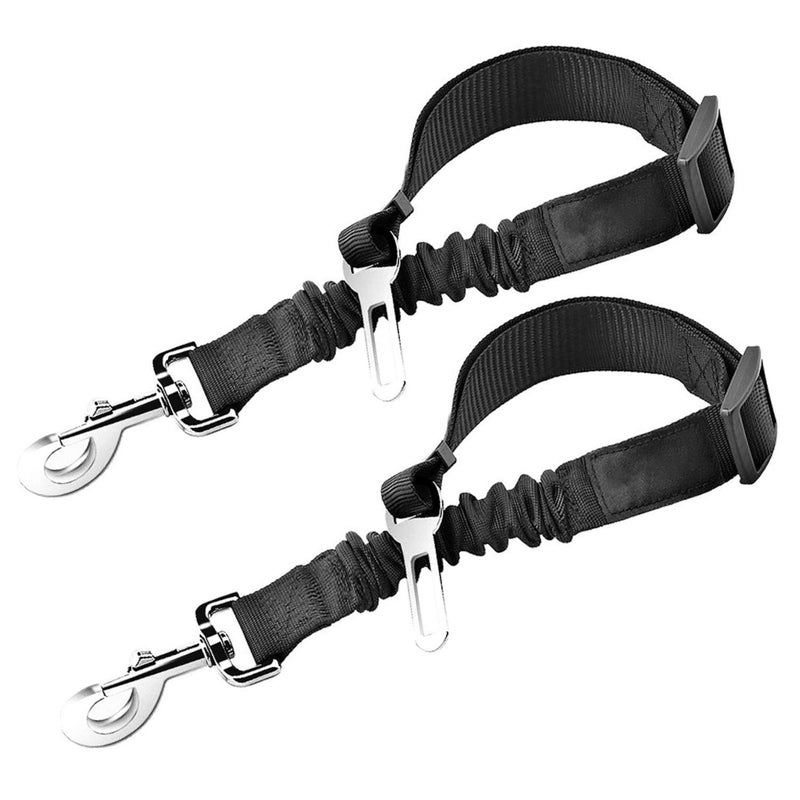 SunGrow Elastic Nylon Ferret Seat Belt, 24â€ - 36â€, Adjustable Black Harness, Elastic Tether with Metal Buckles, 2 Pcs per Pack - Image 1